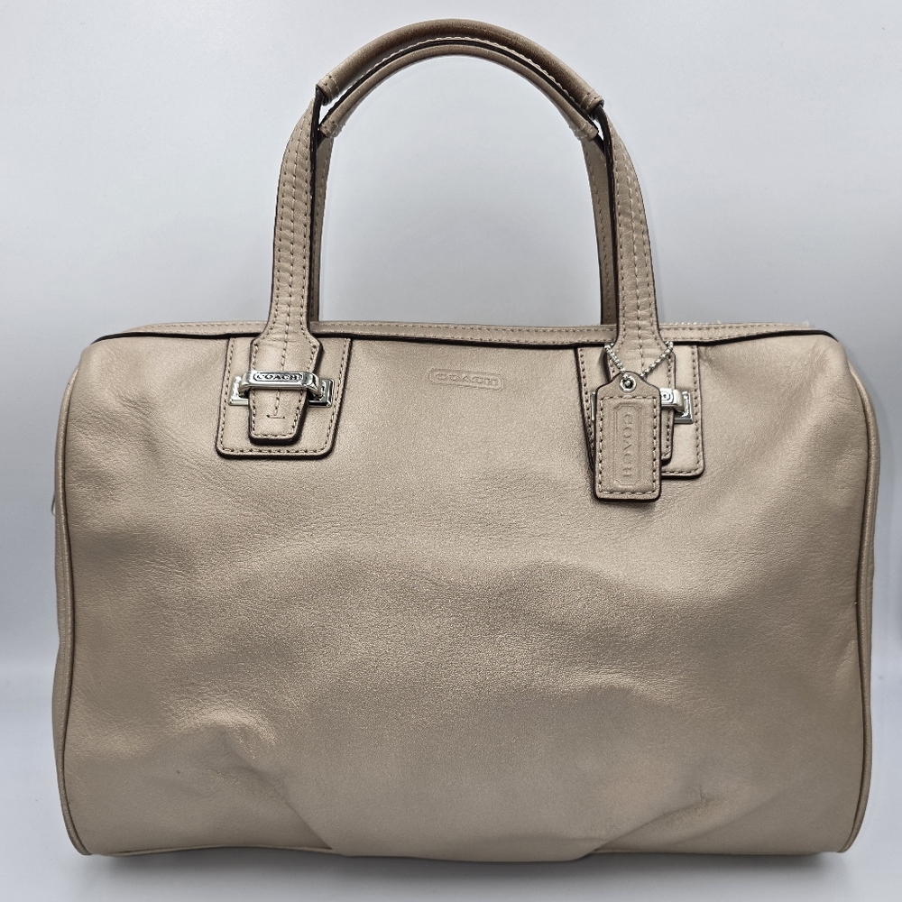 COACH F25296 Taylor Metallic Beige Satchel